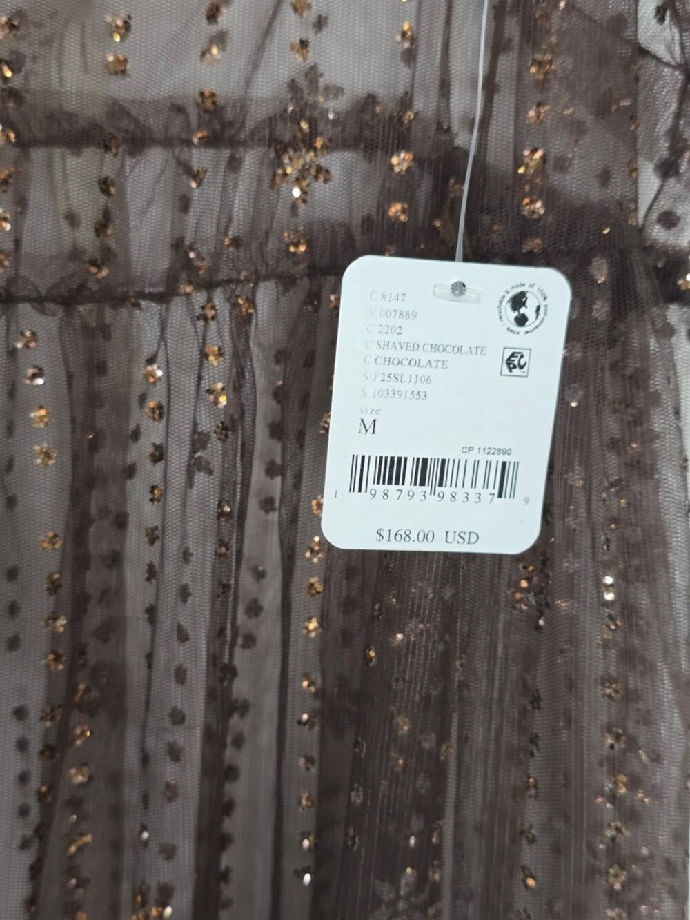 Free People Intimately Shaved Chocolate Brown Sheer Maxi Dress Medium NWT - Picture 11 of 14